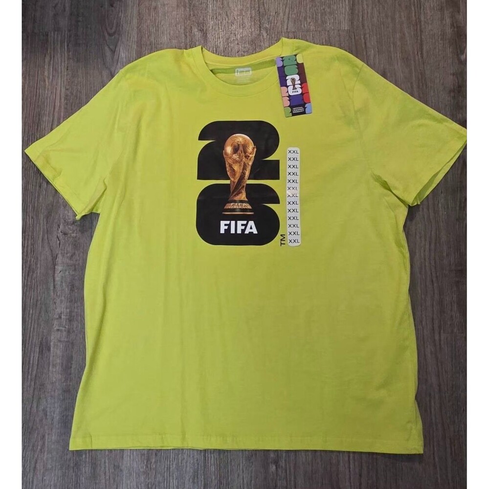 2026 FIFA World Cup soccer t-shirt in light green 2XL World Cup Logo BNWT
